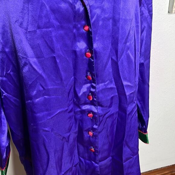 Victoria's Secret Satin Dress Silky Button Front Long Sleeve Blue Women's Robe S - Picture 2 of 7